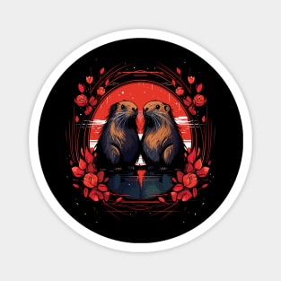 Nutria Couple Valentine Magnet